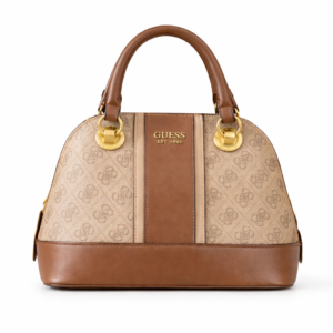 Elegant Guess Dome Handbag – Beige & Brown