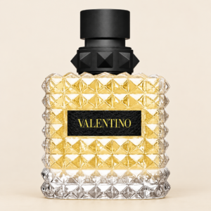 Valentino Donna Born in Roma Yellow Dream Eau De Parfum on warm ivory beige background