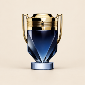 Rabanne Invictus Parfum on warm ivory beige background